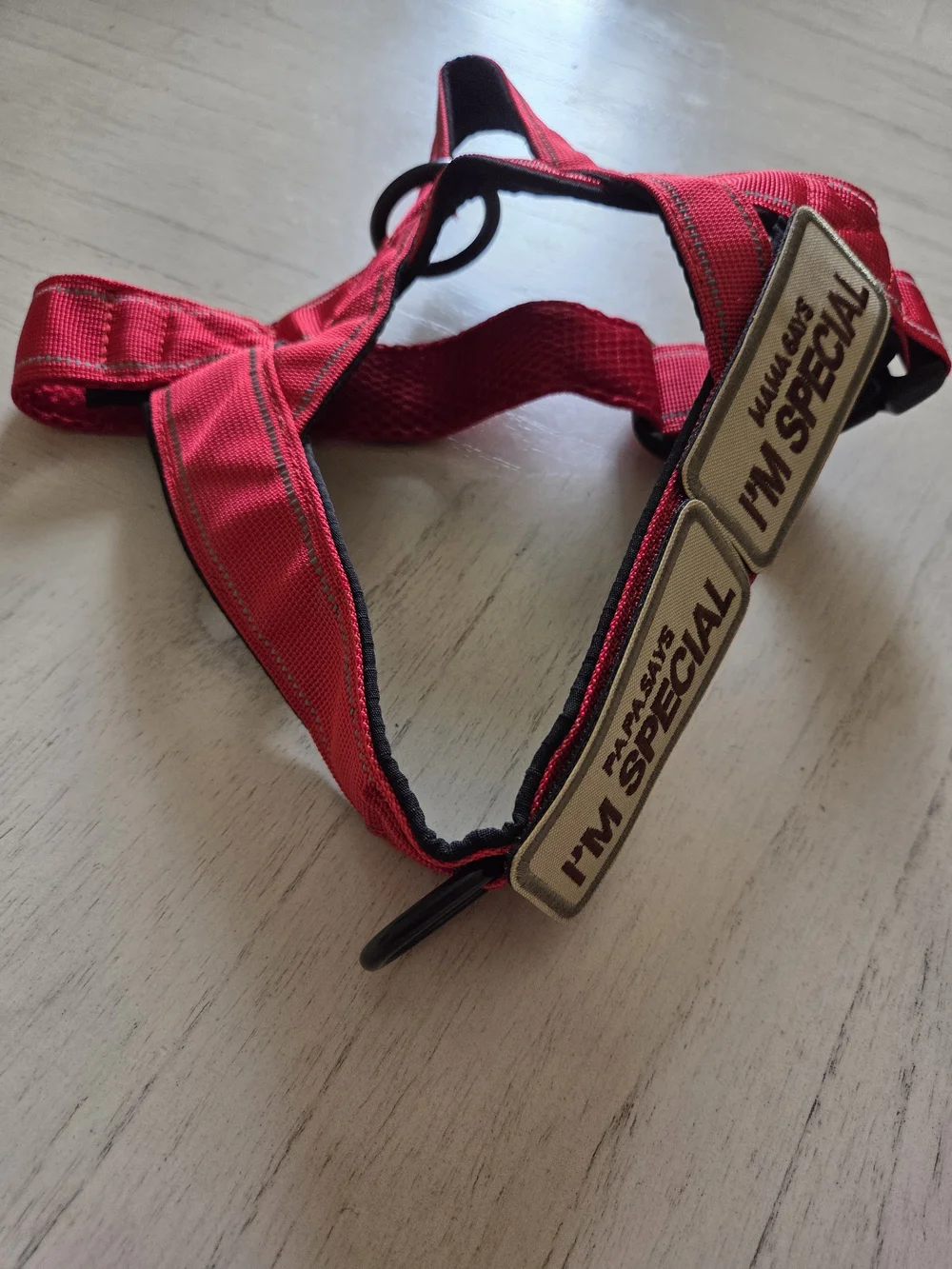 QIFBYFB Red No Pull Adjustable Control Reflective Harness with Two Patches